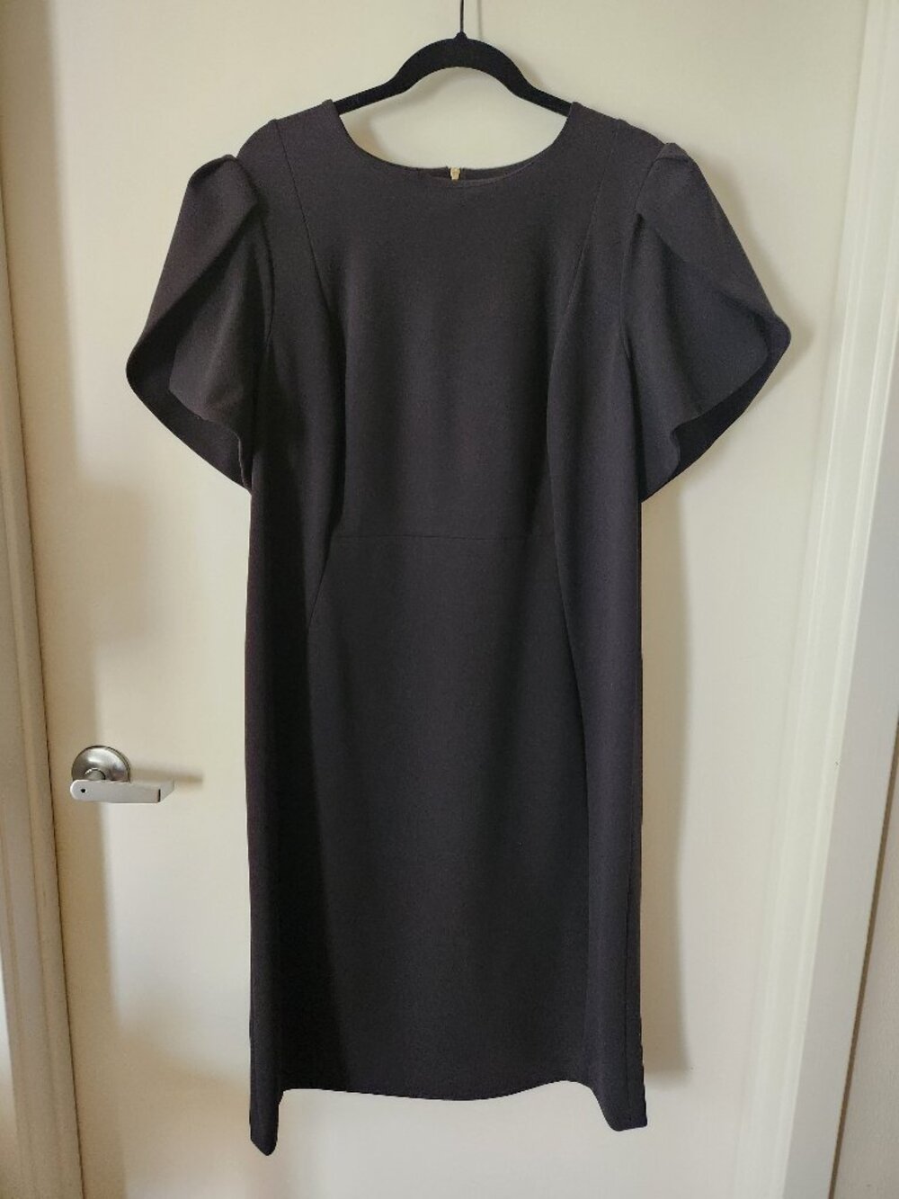 Calvin Klein Black Tulip Sleeve Sheath Dress Size 18W